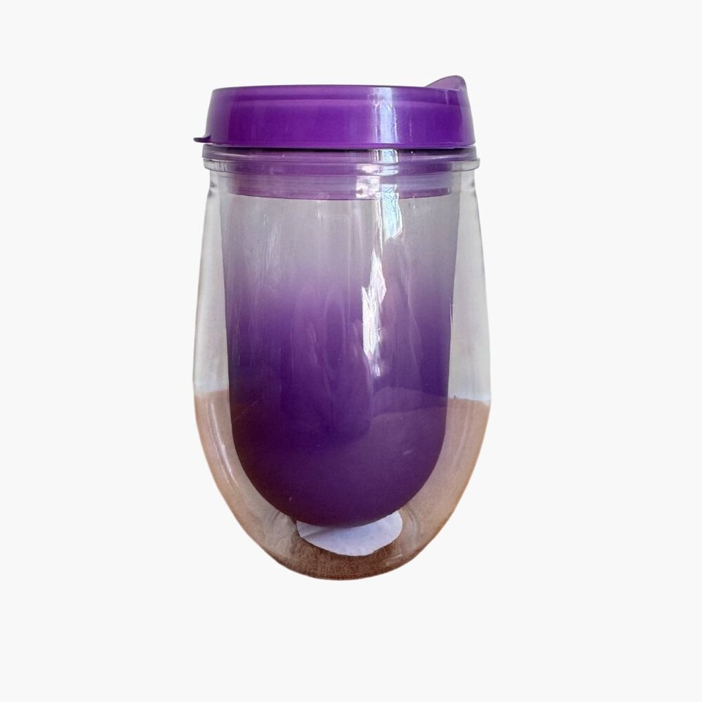 NEW True 7429 Traveler Double Walled Wine Tumbler In Purple - Set of 2